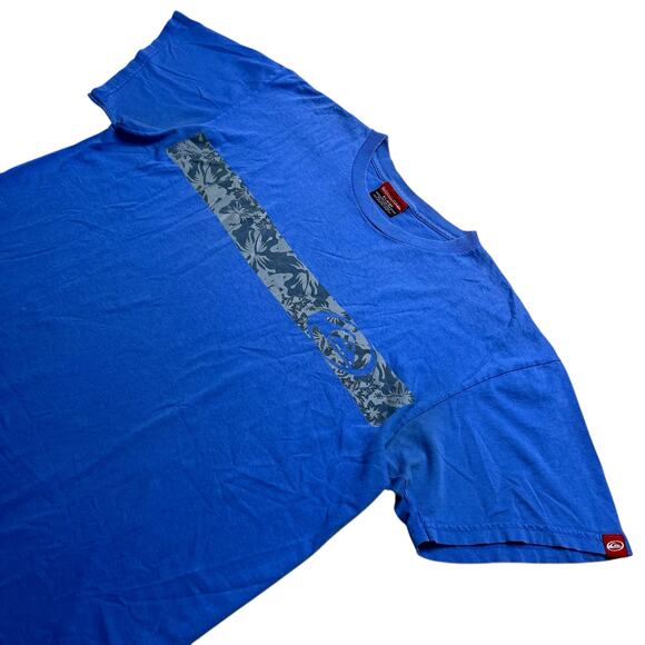 Vintage Quiksilver T-Shirt Men’s XL Blue Floral Stripe Surf Skate USA Y2K baggy - Picture 7 of 9